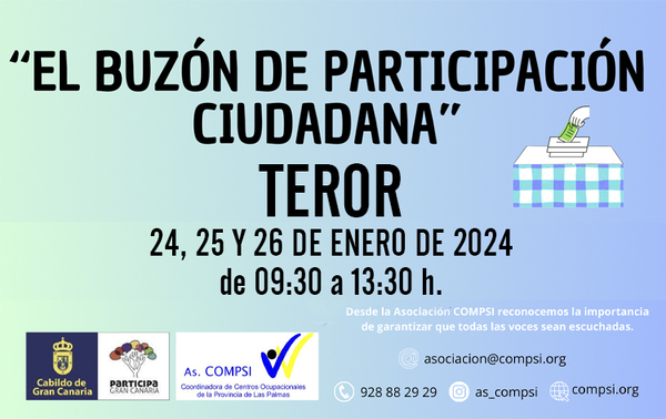 Teror se suma al proyecto ‘El Buzón de Participación Ciudadana’ para la inclusión social de personas con discapacidad
