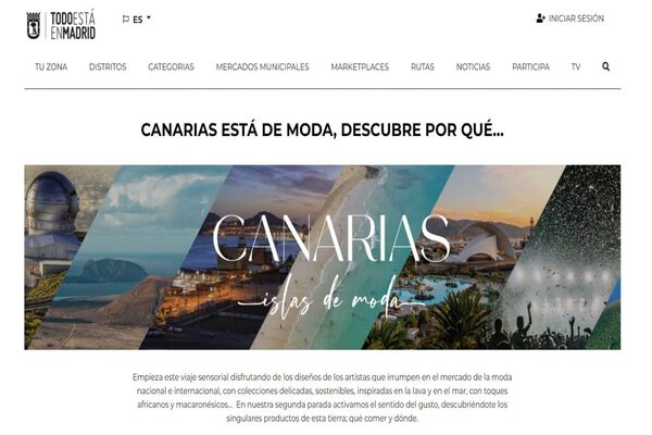 Canarias, a través de Proexca, estrena su propio perfil en el portal digital de ocio ‘Todo está en Madrid’