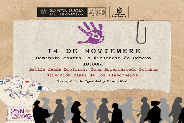 Caminata contra la violencia de género para conmemorar el 25N en Santa Lucía de Tirajana