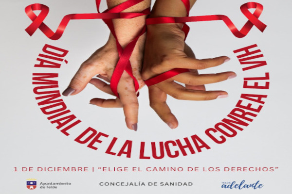 Telde se tiñe de rojo en el Día Mundial de la Lucha Contra el Sida