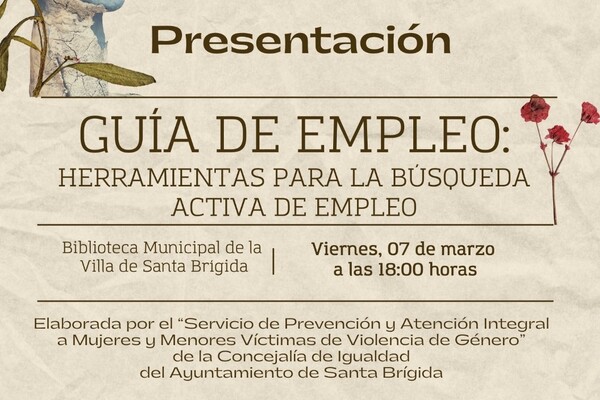 Santa Brígida, a través de Igualdad, presentará el 7 de marzo una guía para la búsqueda activa de empleo