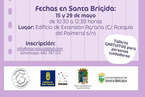 Santa Brígida, a través del área de Igualdad, acogerá el 15 y 29 de mayo el taller gratuito ‘Cuidadoras cuidándose’