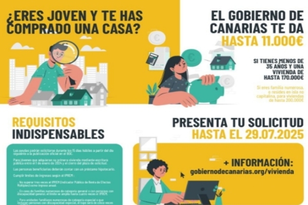 Canarias publica la convocatoria de ayudas para jóvenes que adquieren su primera vivienda