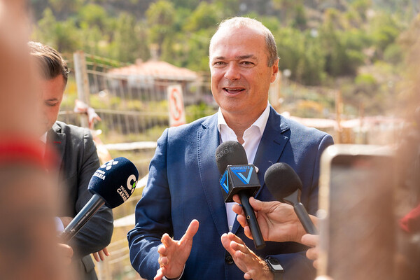 El Cabildo de Gran Canaria finalizará a principios de noviembre la primera fase de rehabilitación de muros de la carretera de Hoya Pineda