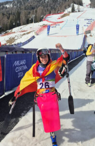 Audrey celebrando su victoria