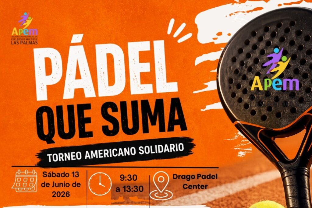 Inscripciones abiertas para el torneo solidario ‘Pádel que Suma’, organizado por APEM Las Palmas Inscripciones abiertas para el torneo solidario ‘Pádel que Suma’, organizado por APEM Las Palmas