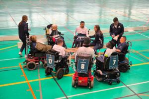 Sara Raya, entrenadora de Hockey en silla de ruedas eléctrica del Club Deportivo Impulso