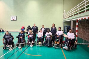 Sara Raya, entrenadora de Hockey en silla de ruedas eléctrica del Club Deportivo Impulso