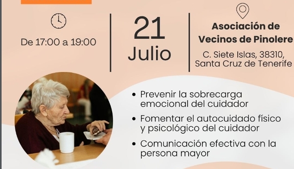 La Asociación Atacayte ofrece una formación gratuita para ayudar a quienes cuidan de personas mayores Cartel de la formación a cargo de la Asociación Atacayte