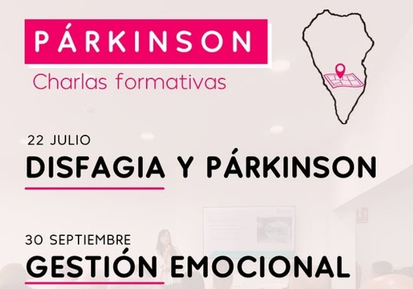 Párkinson Tenerife impulsa en La Palma un ciclo gratuito de charlas para mejorar la calidad de vida de las personas con párkinson Cartel de las charlas