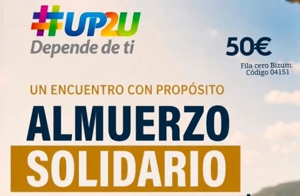 UP2U Project organiza un almuerzo solidario para apoyar sus proyectos sociales Cartel del almuerzo solidario UP2U Project organizado para apoyar sus proyectos sociales