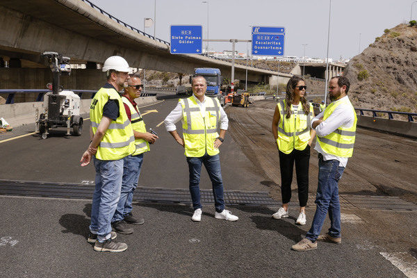 El Cabildo comienza la impermeabilización del viaducto del Guiniguada que mantendrá cerrado un tramo de la circunvalación un mes Impermeabilización del viaducto del Guiniguada en la GC-3