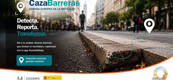 COCEMFE lanza #CazaBarreras para reivindicar una movilidad inclusiva durante la Semana Europea de la Movilidad #CazaBarreras