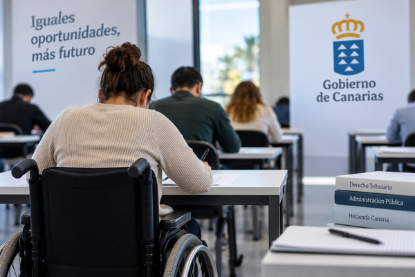 Canarias fija el examen para 20 plazas de Agentes de Tributos: tres están reservadas para personas con discapacidad Plazas para personas con discapacidad en Canarias en las oposiciones de Agentes de Tributos
