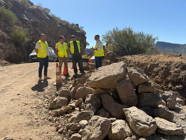 La GC-605 de Tejeda continúa cerrada por obras para estabilizar los taludes GC-605 de Tejeda