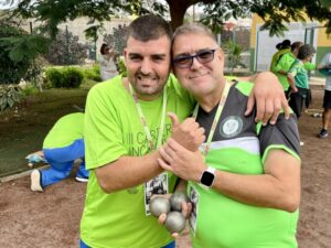 José Antonio Ortega y Estel Nou lideraron el Campeonato de España FEDDI de Petanca en Arucas 2 Cristian Ventoso, deportista del Discapagua -a la izquierda-, ganador de la categoría Adaptada Individual
